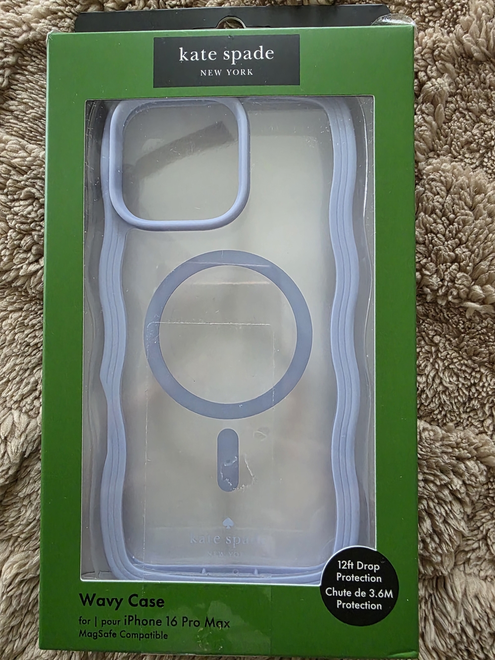kate spade Black Phone Case Box with Cream Insert and Red Accent Seal